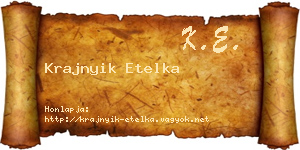 Krajnyik Etelka névjegykártya